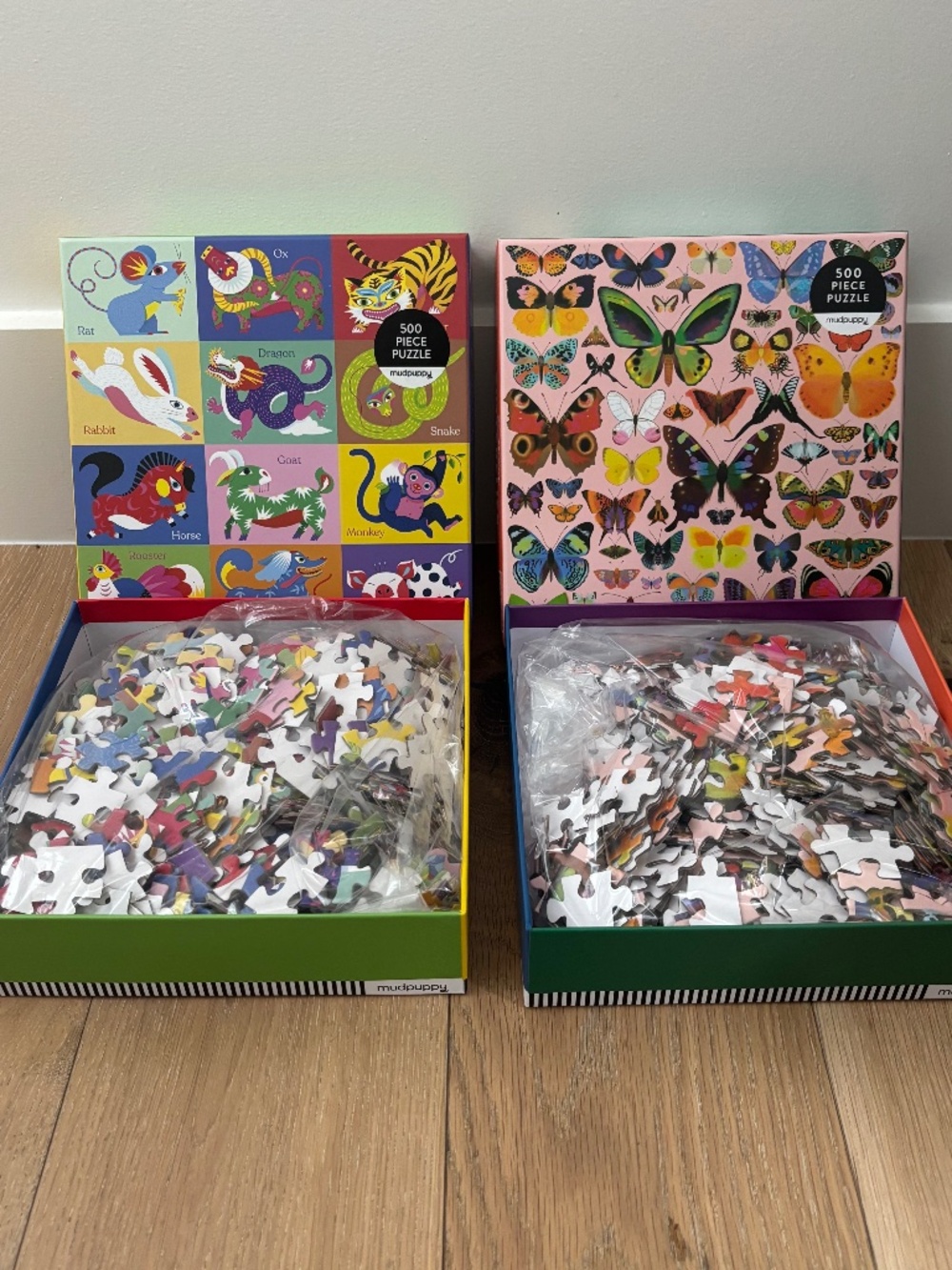 2/ 500 piece Puzzles (Chinese Zodiac & Brilliant Butterflies) Mudpuppy